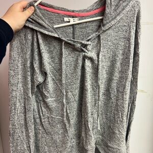 Maurices Gray Hoodie with Pink Trim